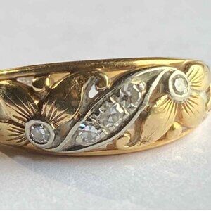 Vintage Jabel Gold Ring with diamonds
